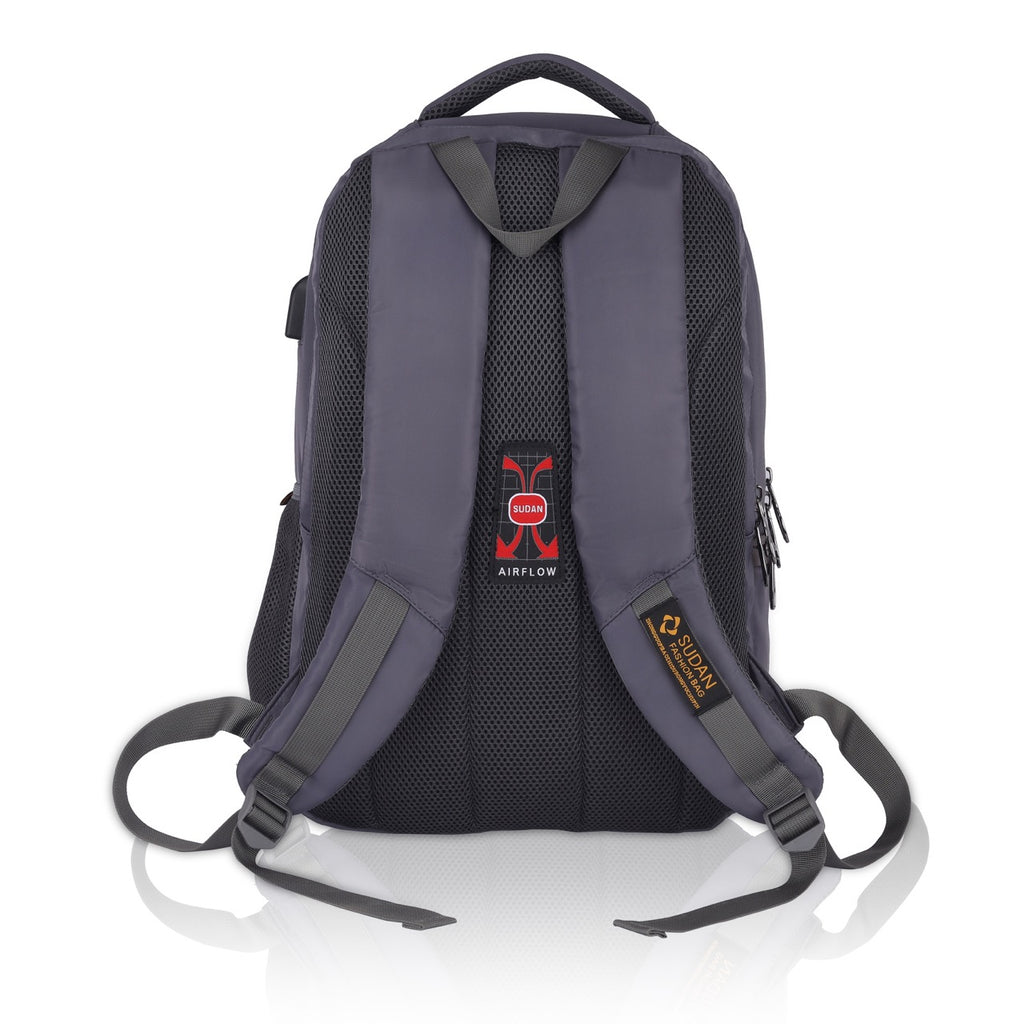 Sudan Large Laptop Backpack for Men & Women | 18.5 Inch Spacious College, Office & Travel Bag | Multi-Compartment Backpack with Padded Shoulder Straps | Grey