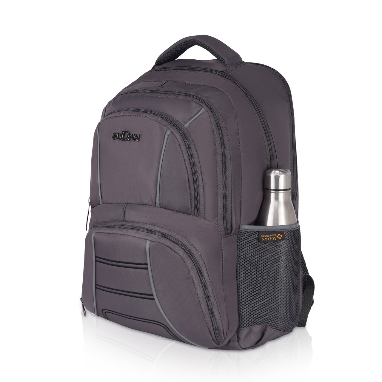 Sudan Large Laptop Backpack for Men & Women | 18.5 Inch Multi-Compartment College, Office & Travel Backpack | Spacious Daily Use Bag with Bottle Pocket | Grey