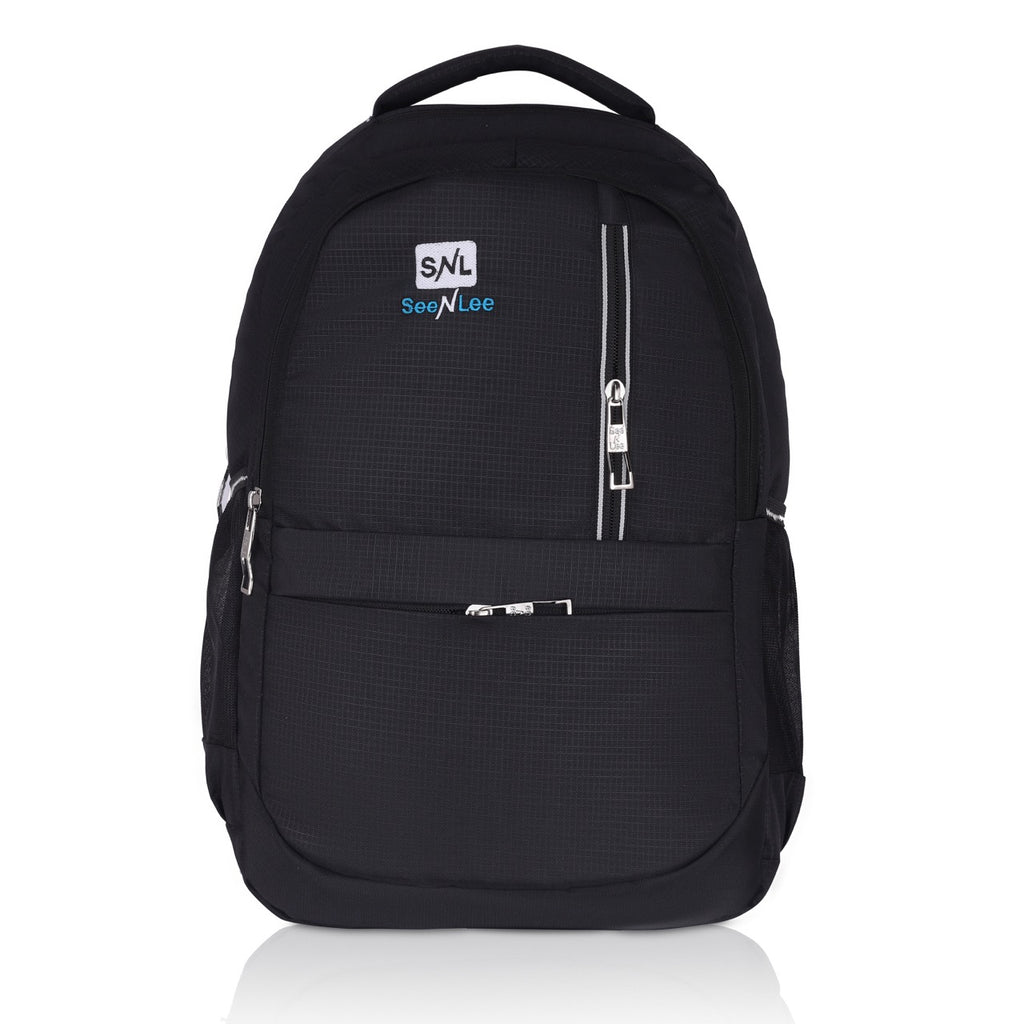 Seenlee Premium Black Backpack | Multipurpose Laptop Backpack for College, Office & Travel | Stylish Bag for Men & Women