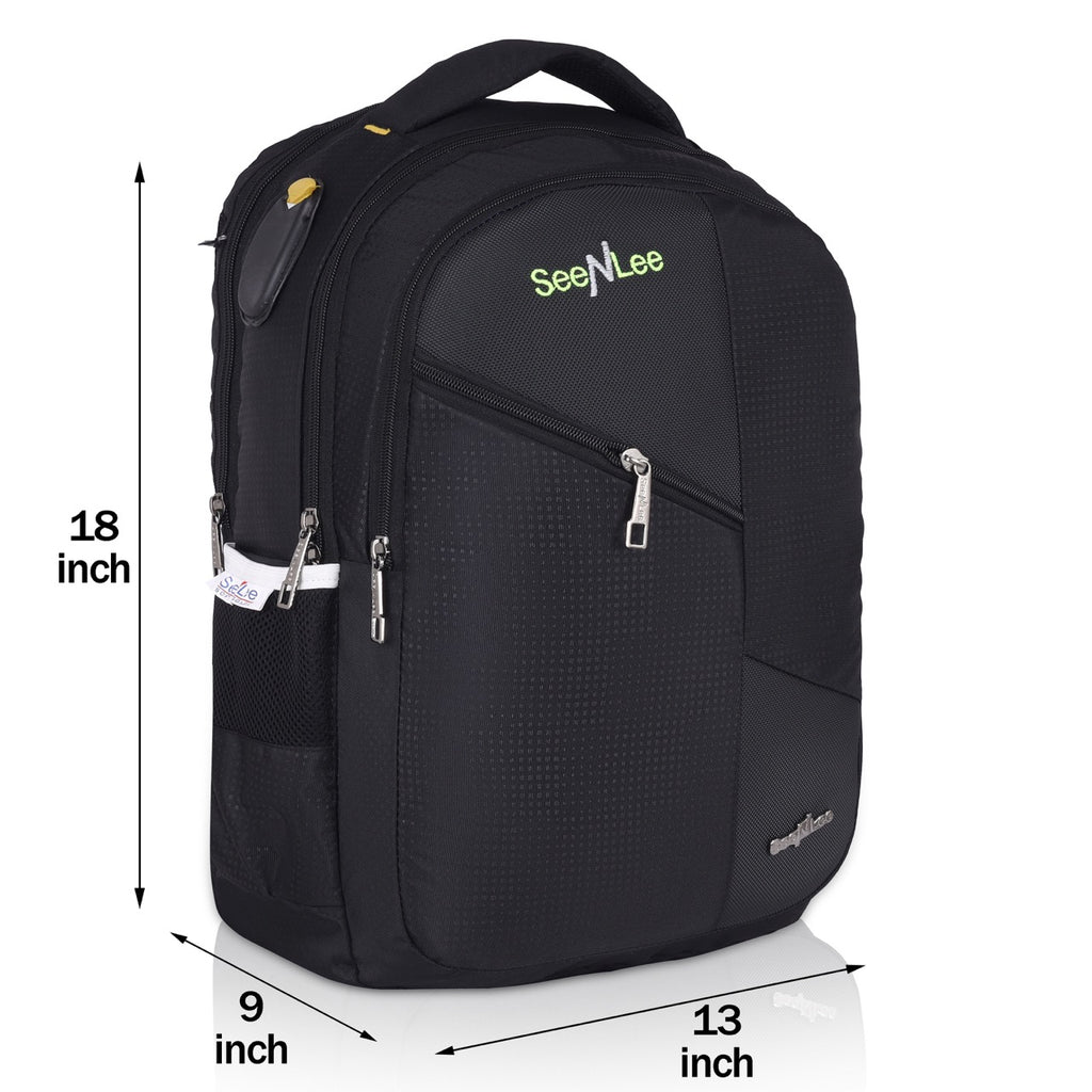 Seenlee Premium Multipurpose Backpack for Men & Women | College, Office & Travel Bag | Stylish Black Laptop Backpack