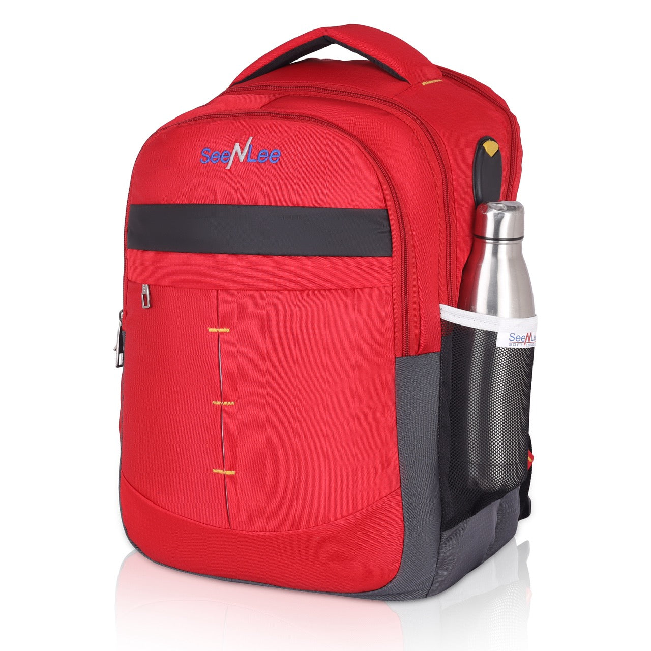 Seenlee Premium Red Backpack for Men & Women | Stylish College, Office & Travel Backpack | Multipurpose Laptop Bag