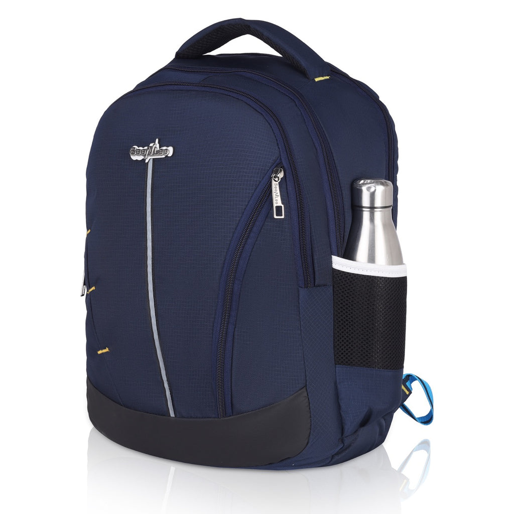Seenlee Premium Navy Blue Backpack | Multipurpose College, Office & Travel Laptop Bag for Men & Women