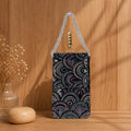 Black Embroidered Mobile Pouch Sling Bag with Flap