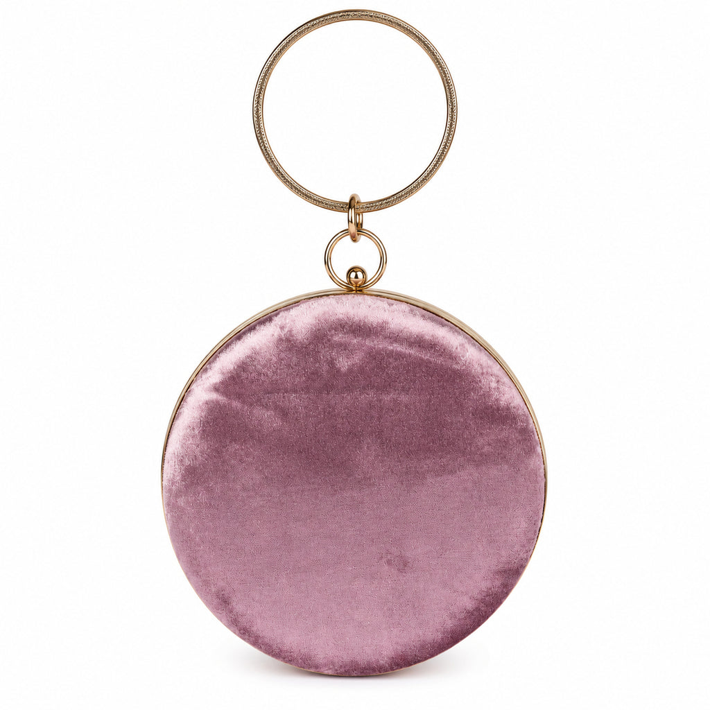 KarryQ Floral Brooch Velvet Clutch