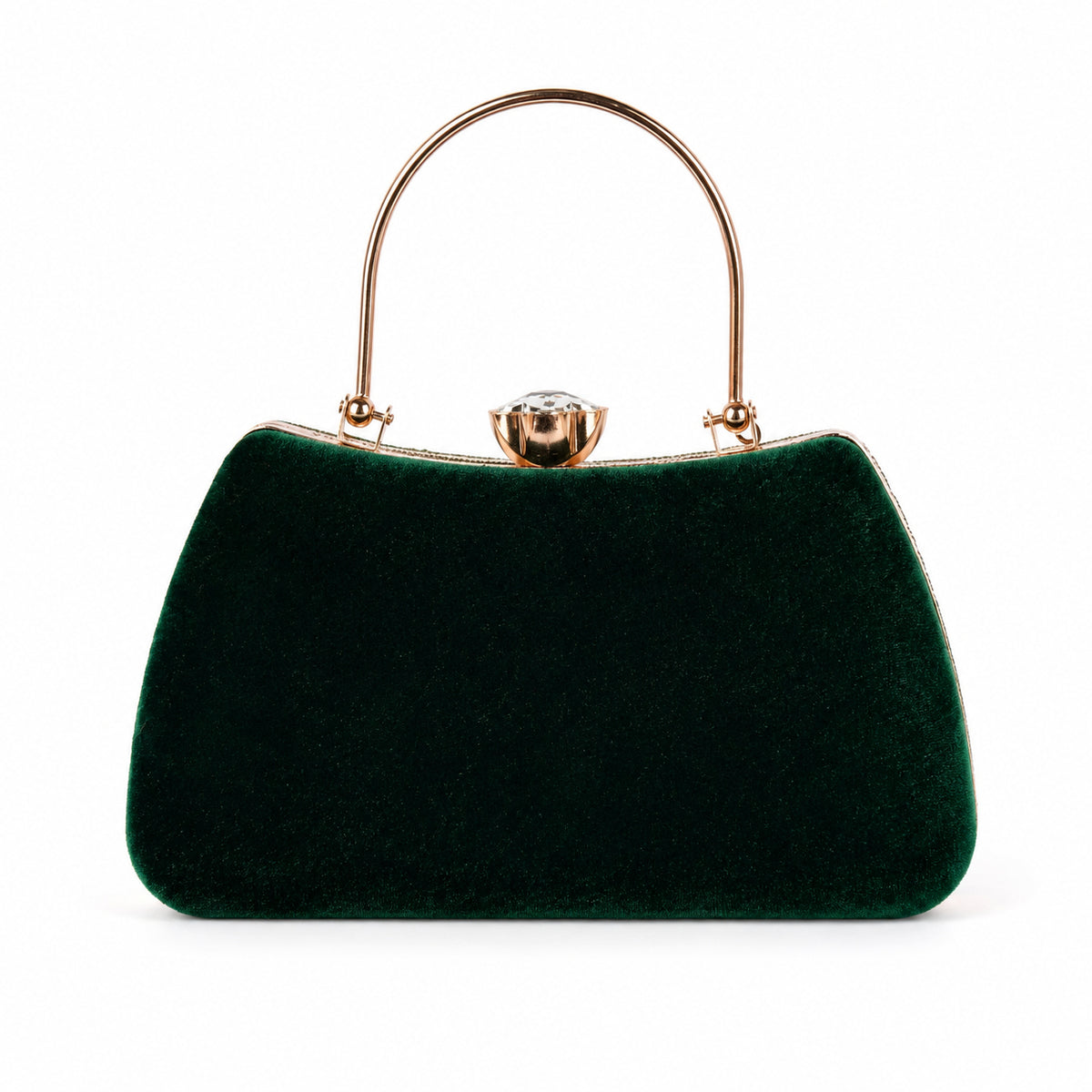 KarryQ Green Teardrop Embellished Velvet Clutch