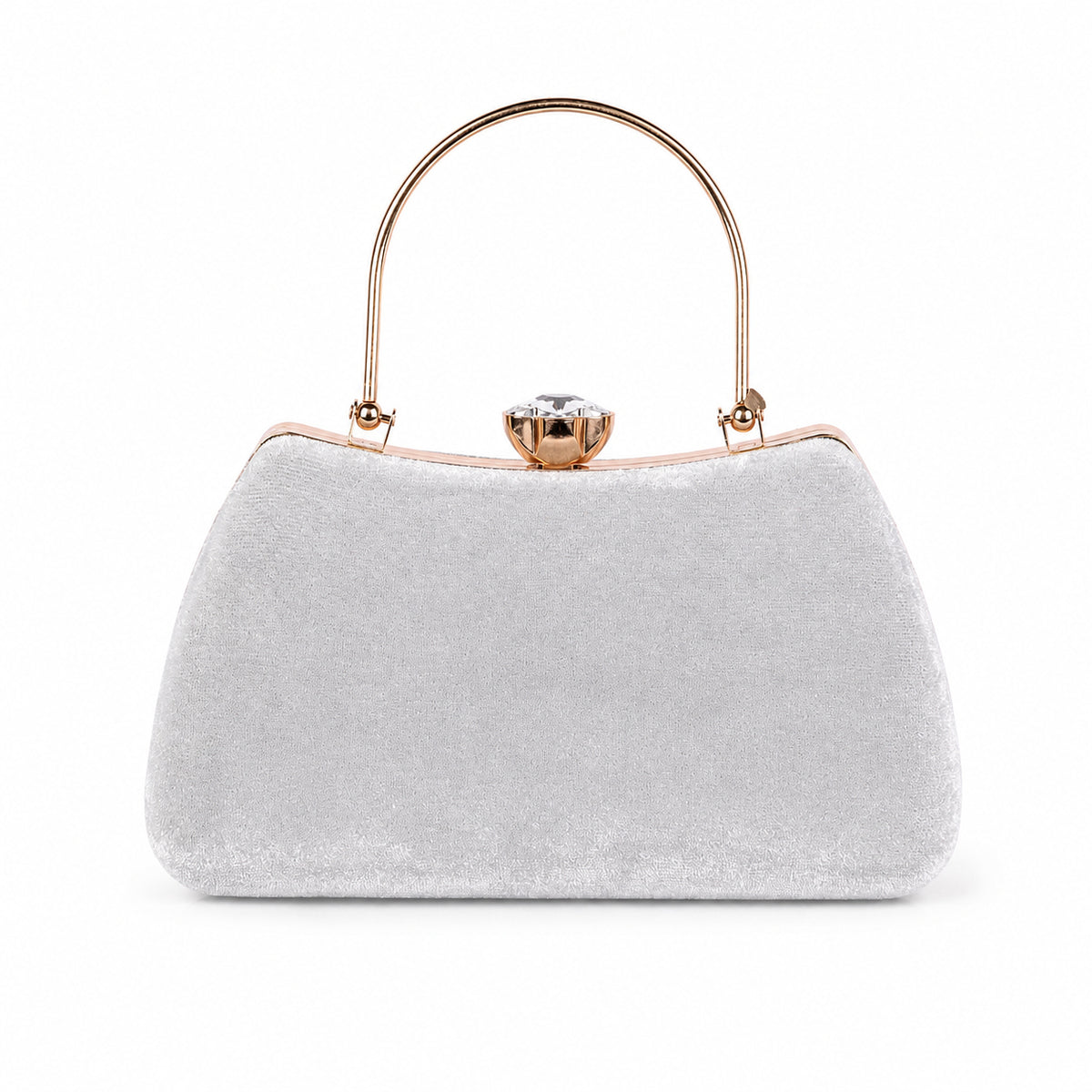 KarryQ Grey Floral Vine Velvet Clutch