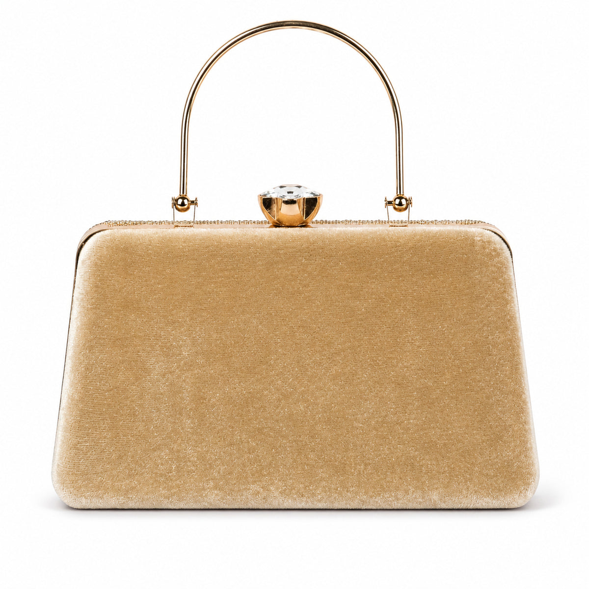 KarryQ Beige Paisley Velvet Clutch