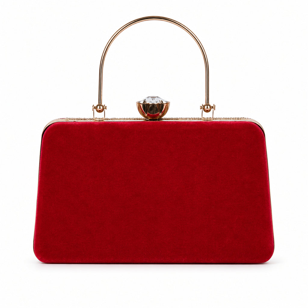 KarryQ Red Paisley Velvet Clutch