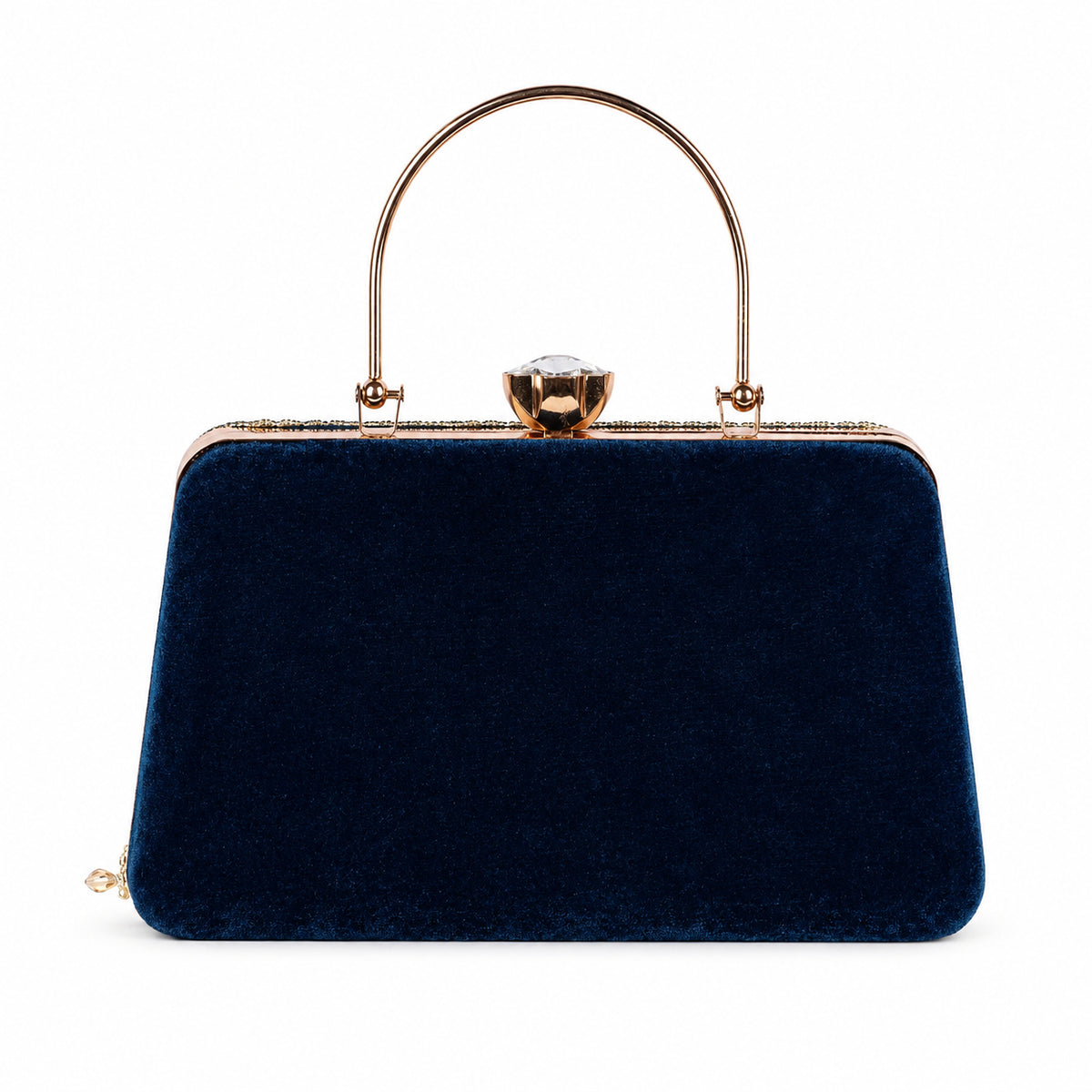 KarryQ Blue Floral Scroll Velvet Clutch