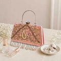KarryQ Pink Paisley Velvet Clutch