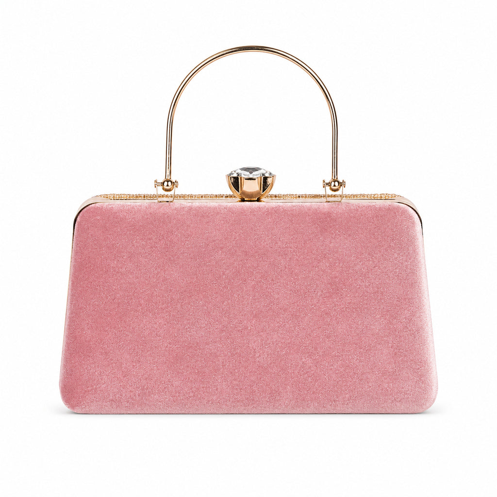 KarryQ Pink Paisley Velvet Clutch