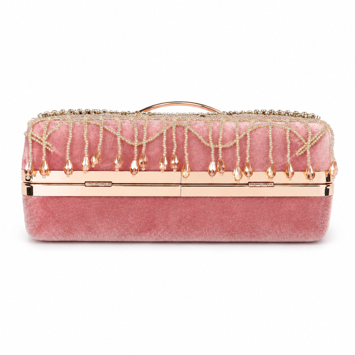 KarryQ Pink Paisley Velvet Clutch