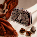 KarryQ Maroon Paisley Velvet Clutch