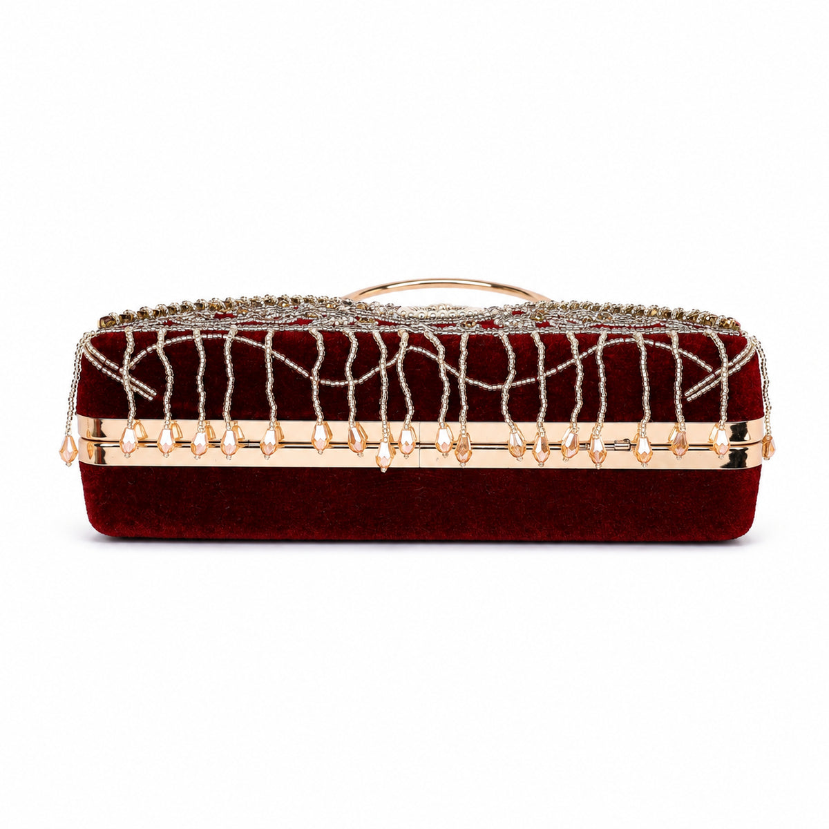 KarryQ Maroon Paisley Velvet Clutch