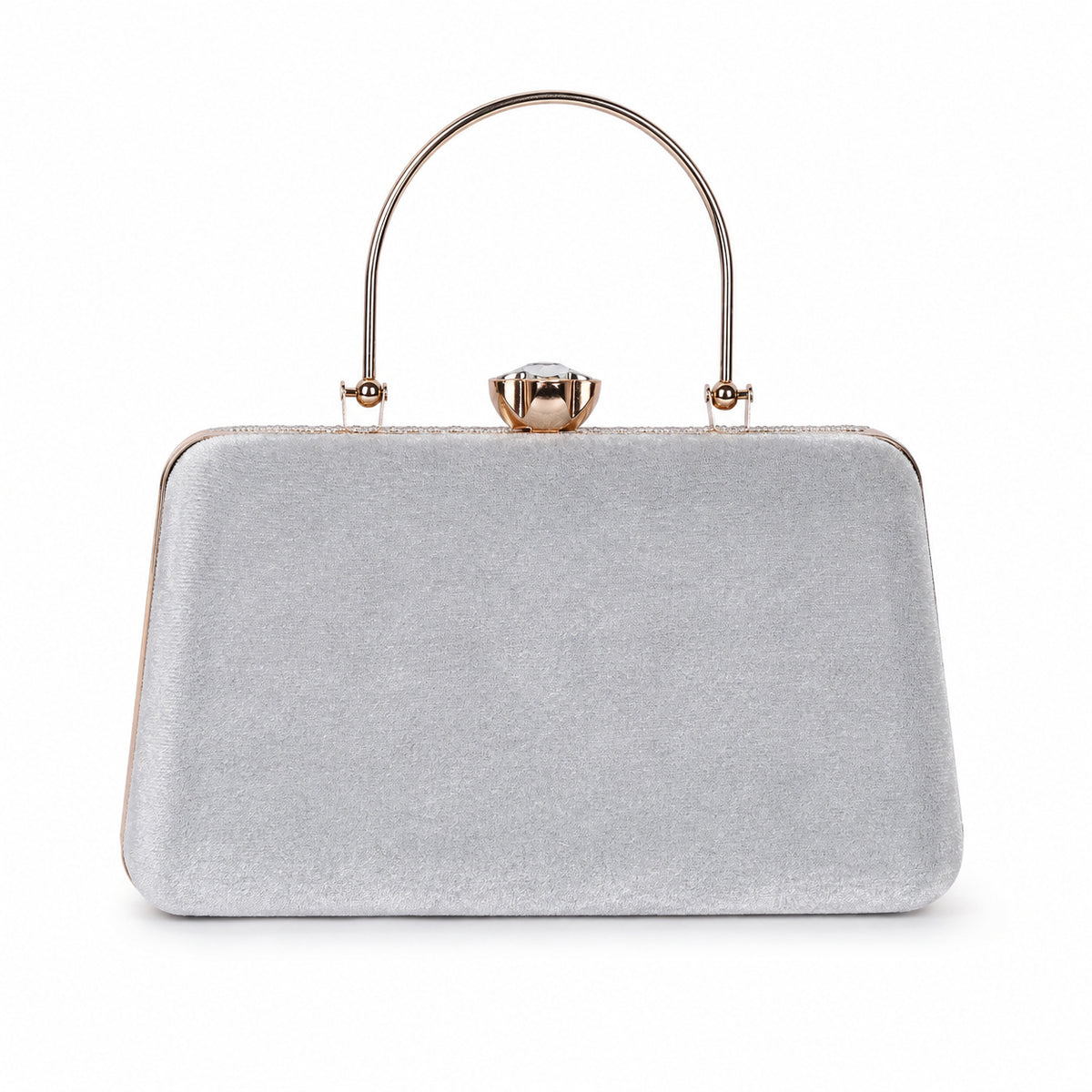 KarryQ Grey Paisley Velvet Clutch