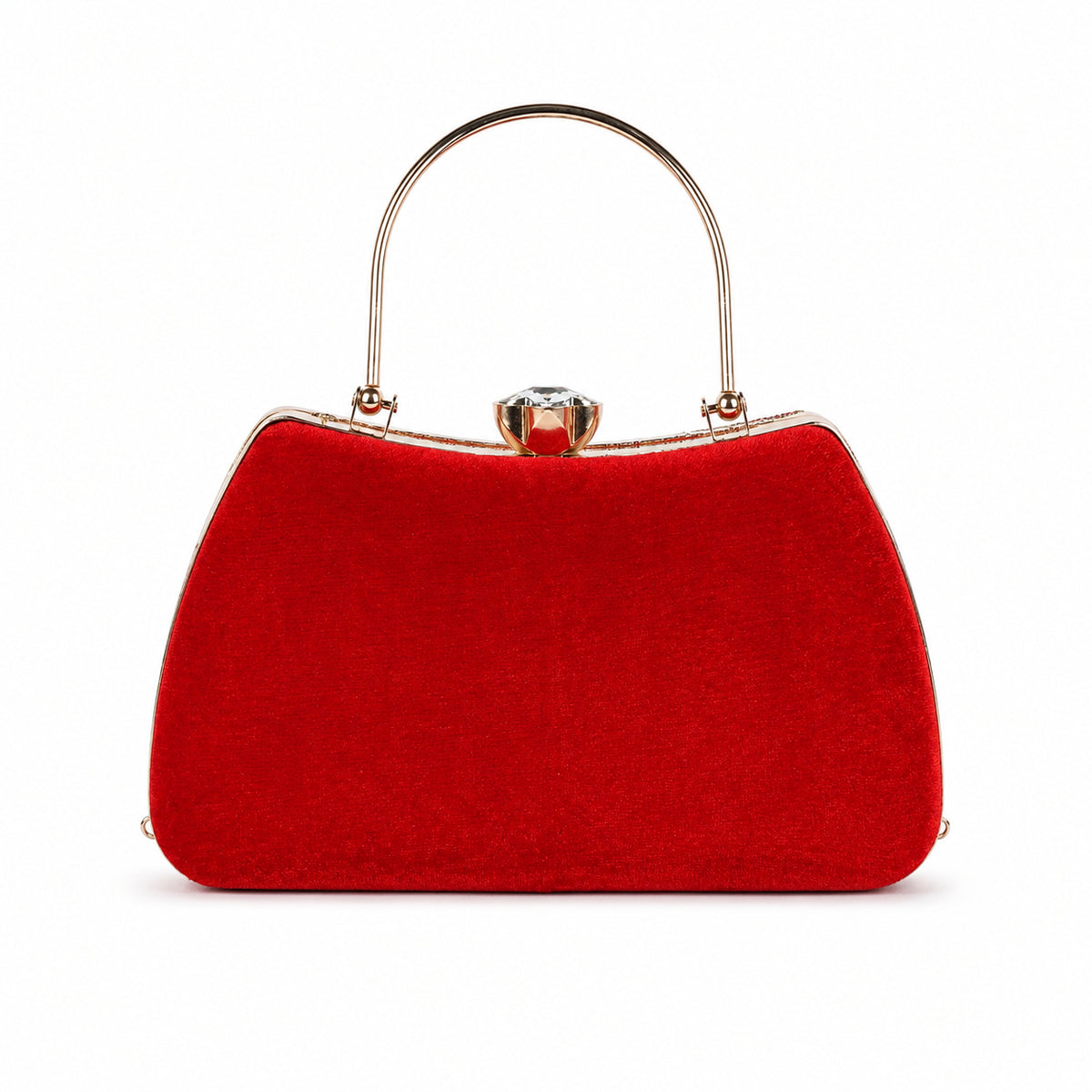 KarryQ Red Floral Vine Velvet Clutch