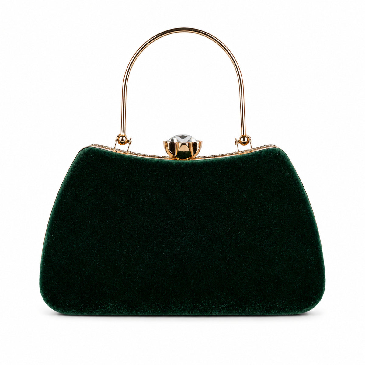 KarryQ Green Floral Vine Velvet Clutch