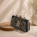KarryQ Green Paisley Velvet Clutch
