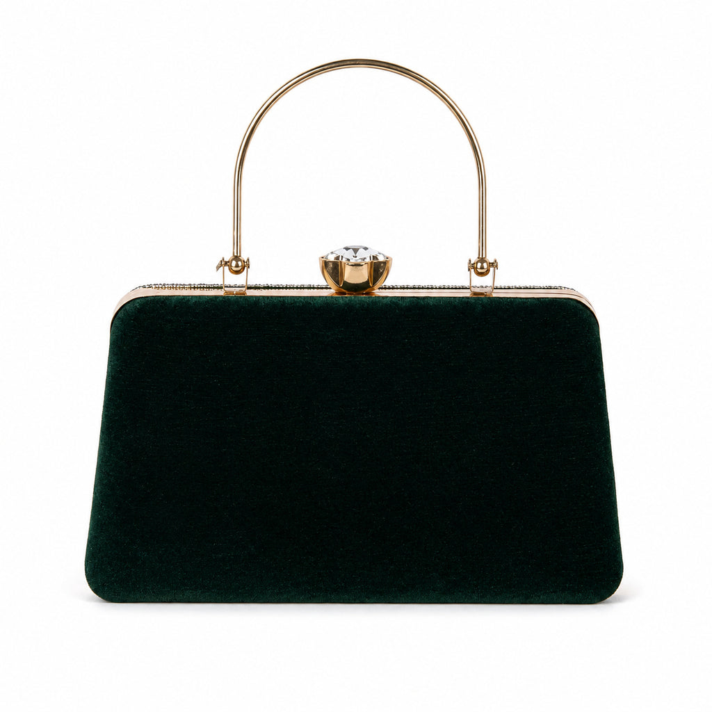 KarryQ Green Paisley Velvet Clutch