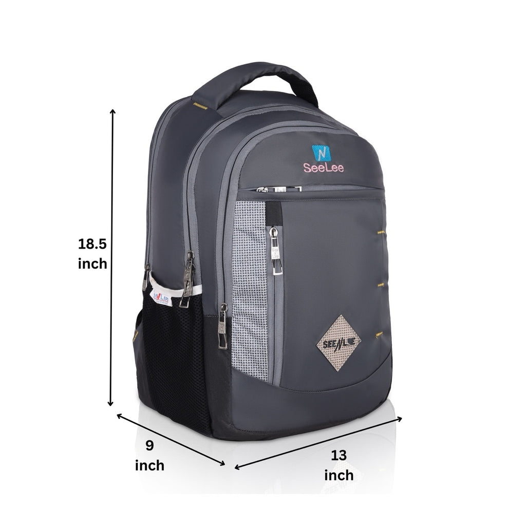 Seenlee Premium Grey Backpack | 18.5 Inch Multipurpose Laptop Backpack for College, Office & Travel | Stylish Bag for Men & Women