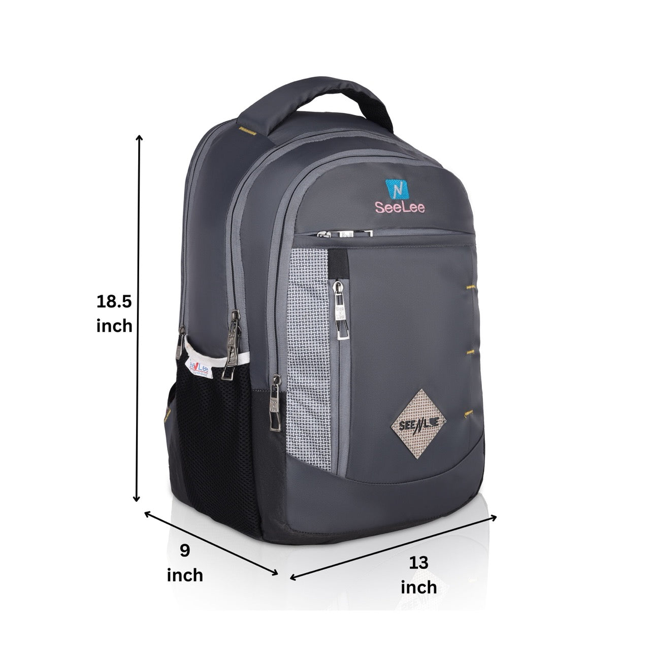 Seenlee Premium Grey Backpack | 18.5 Inch Multipurpose Laptop Backpack for College, Office & Travel | Stylish Bag for Men & Women