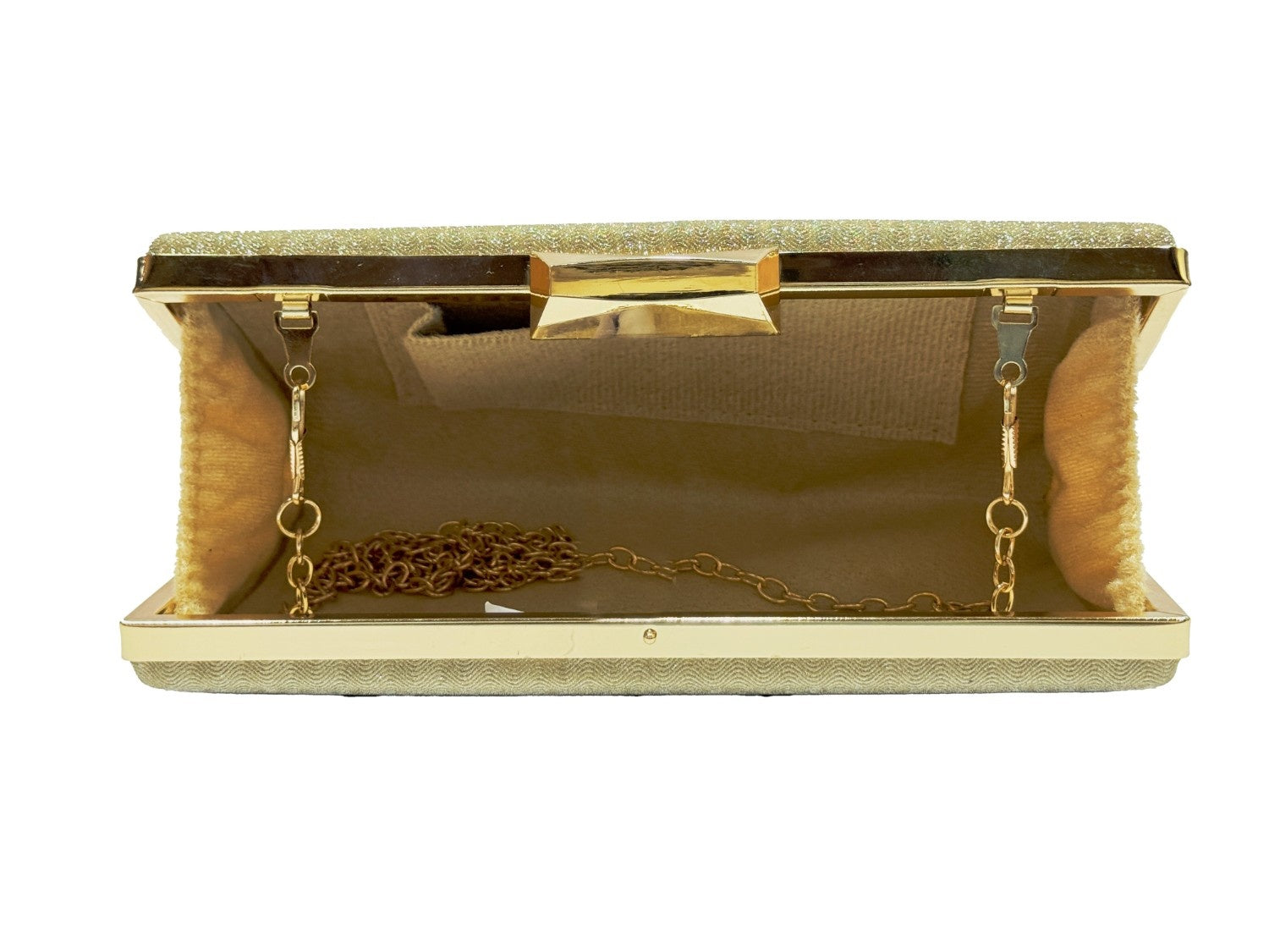 KarryQ Luxe Gold Chain Box Clutch for Women | Premium Party, Wedding & Evening Sling Handbag