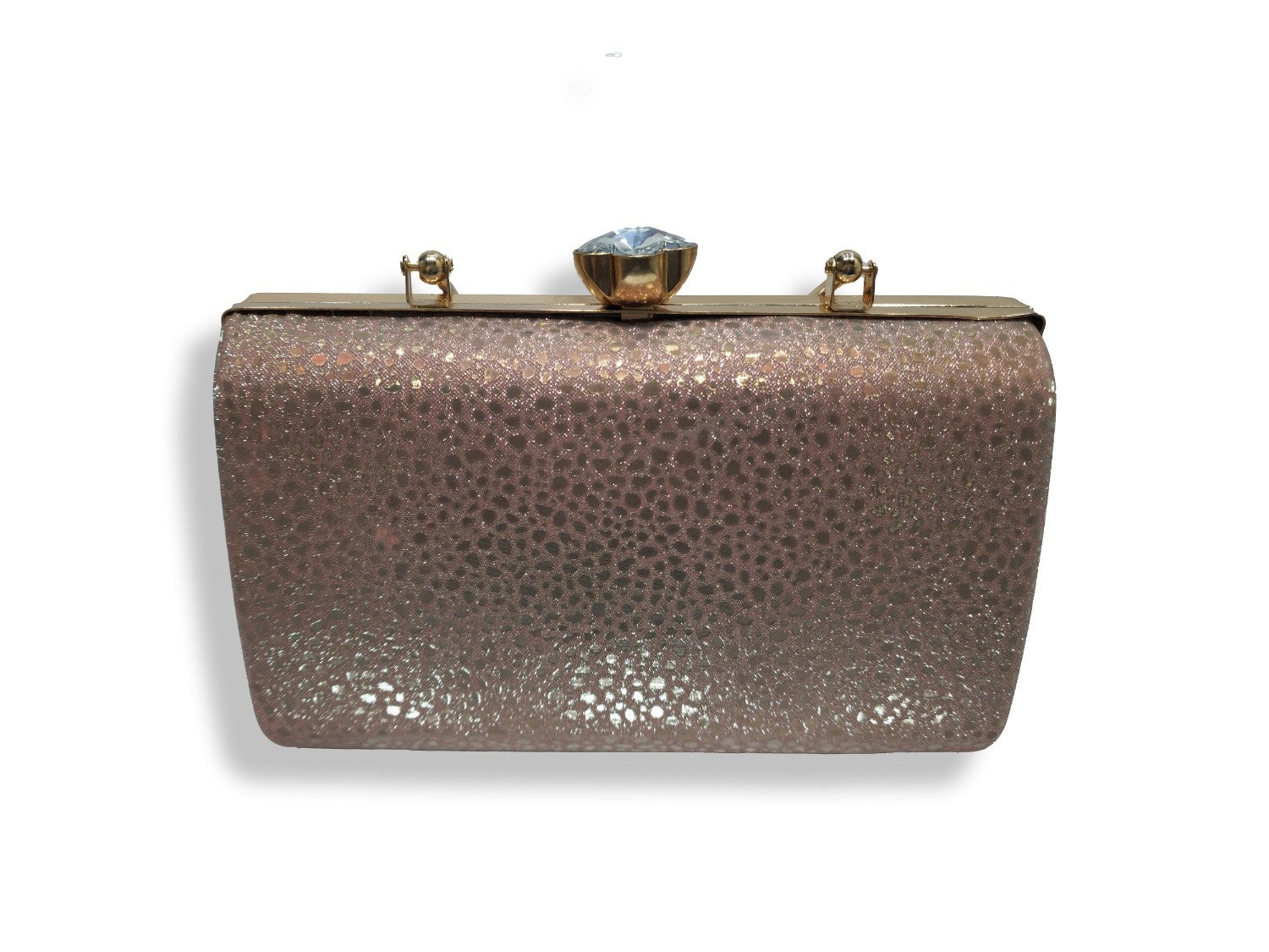 KarryQ Luxe Rose Gold Metallic Box Clutch for Women | Premium Party, Wedding & Evening Handbag