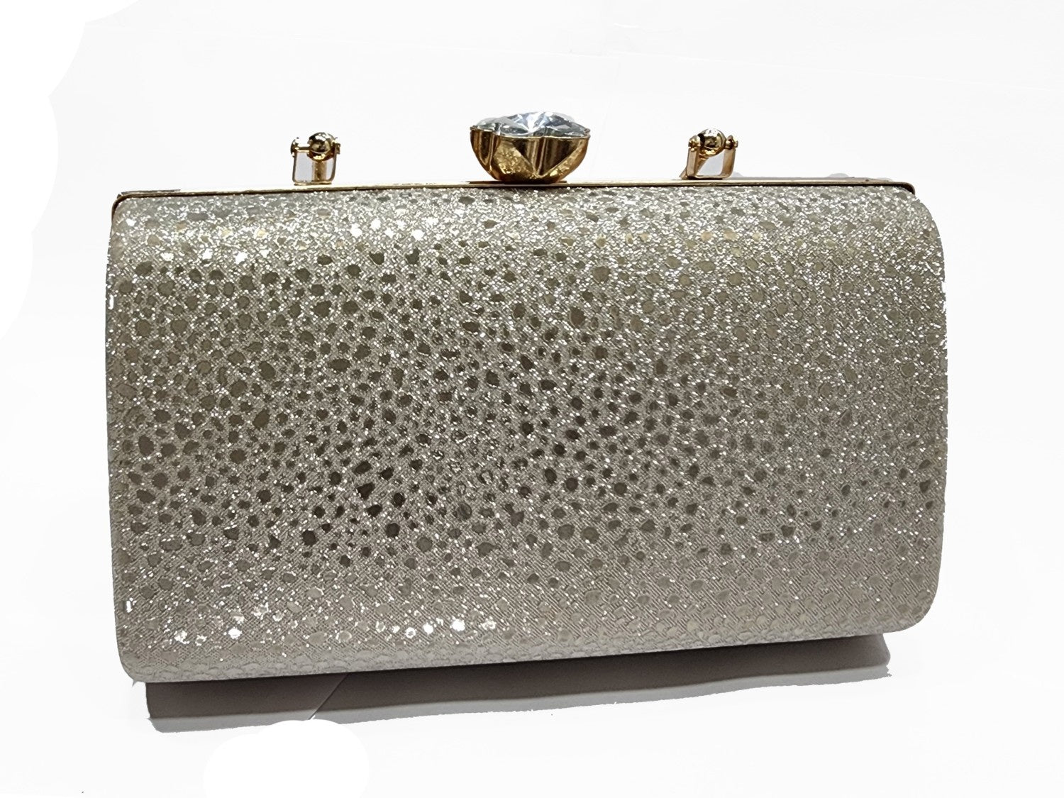 KarryQ Luxe Silver Metallic Box Clutch for Women | Premium Party, Wedding & Evening Handbag