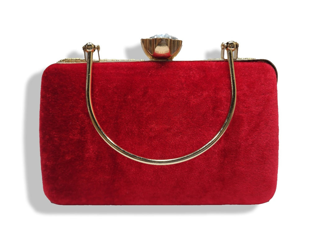 KarryQ Royal Scarlet Red Fringe Clutch for Women | Premium Ethnic Wedding, Festive & Party Handbag