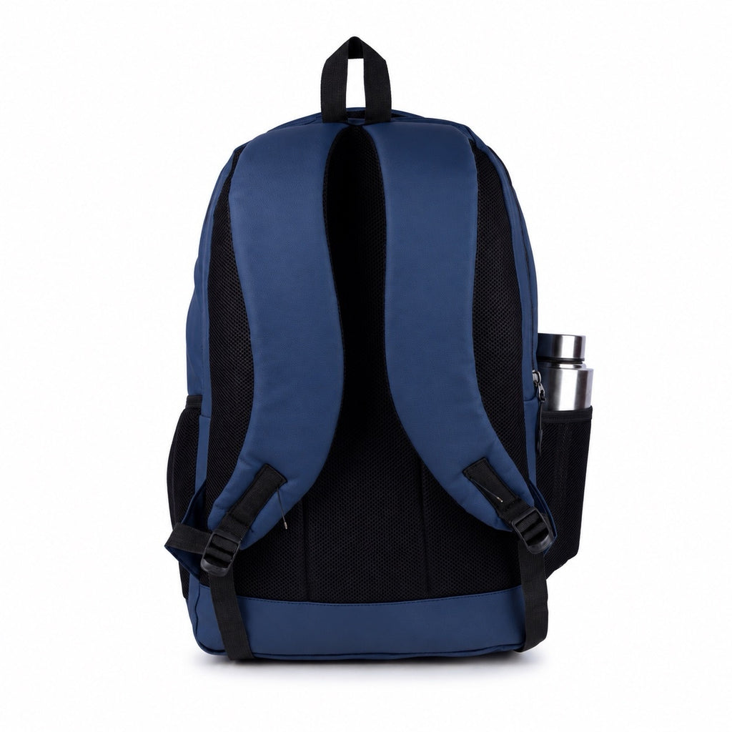 SeeNLee Unisex Laptop Backpack with Multiple Compartments, Bottle Pocket & Padded Shoulder Straps | Spacious School, College, Office & Travel Backpack – Navy Blue