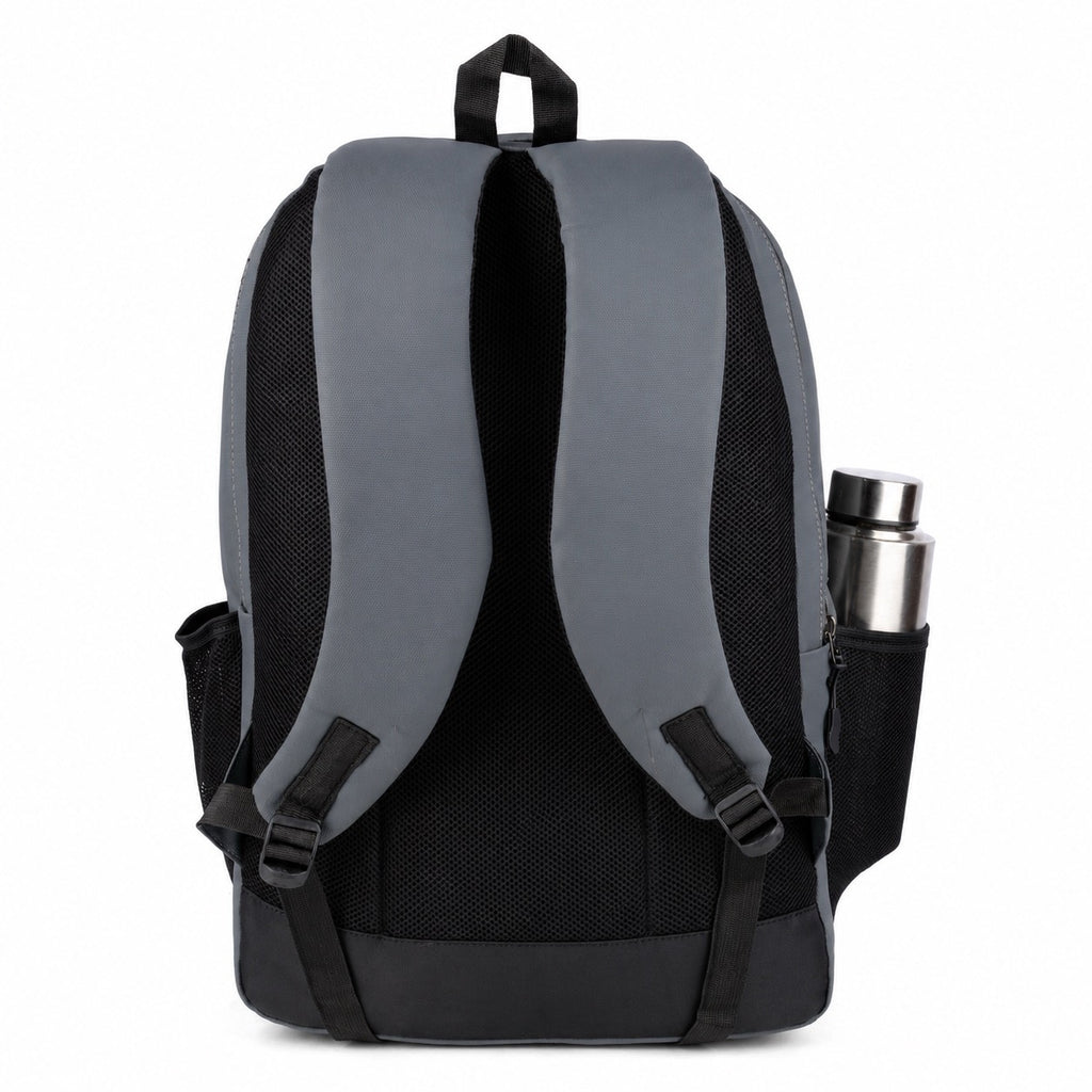 SeeNLee Unisex Laptop Backpack with Multiple Compartments, Quick Access Front Pockets, Bottle Pocket & Padded Shoulder Straps | College, School, Office & Travel Backpack – Grey