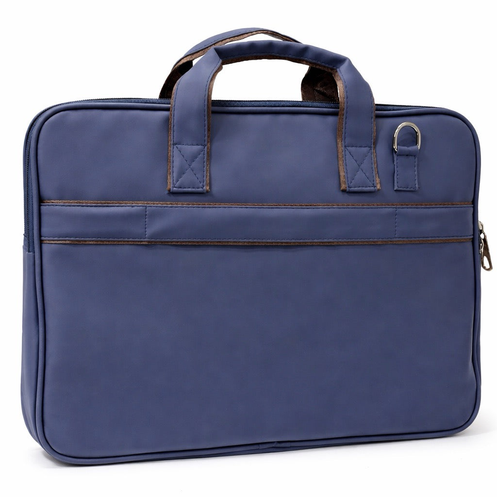 SeeNLee Premium Laptop Messenger Bag for Men & Women | Water-Resistant Office Briefcase | 15.6 Inch Laptop Carry Bag | Business Handbag with Shoulder Strap | Blue & Grey