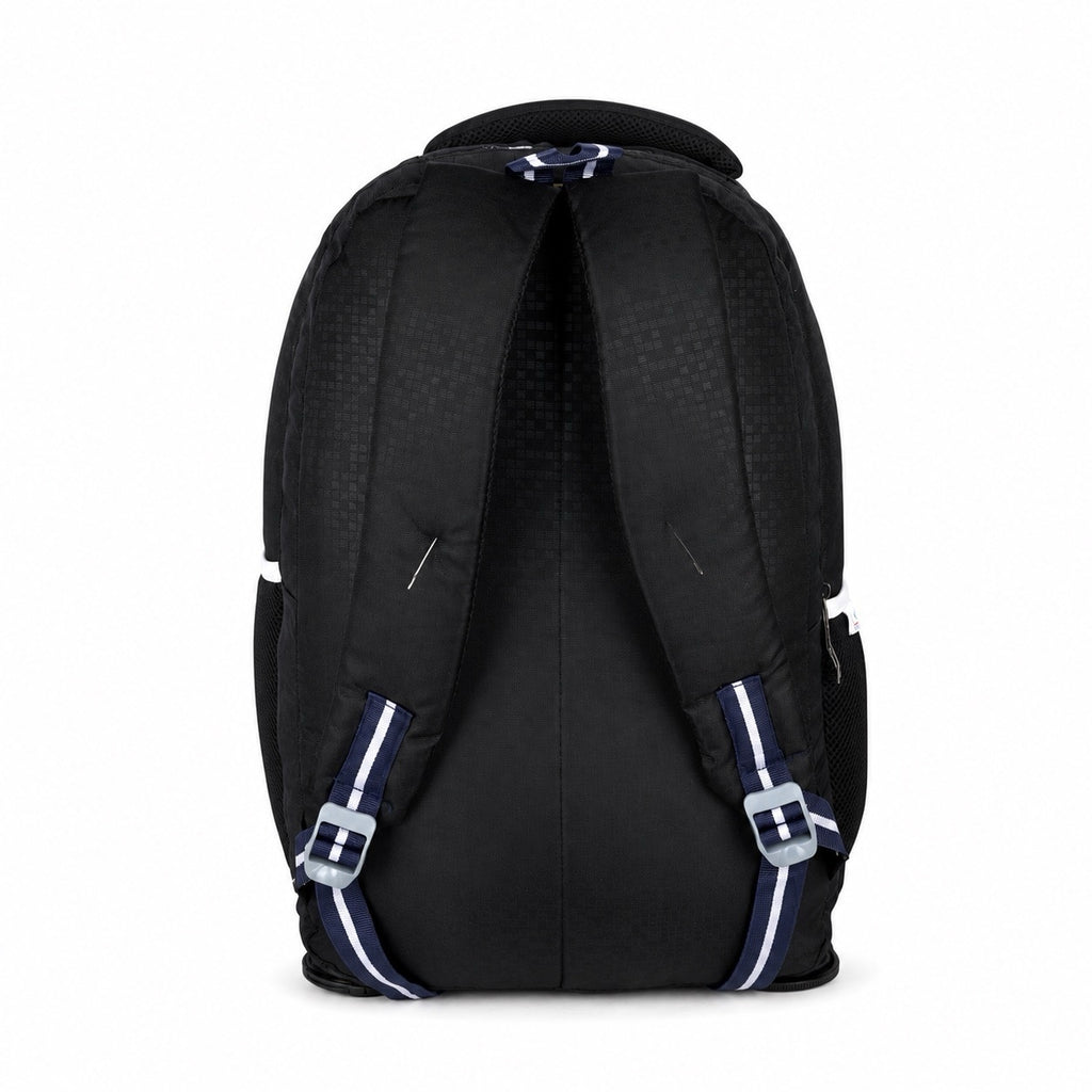 SeeNLee Unisex Laptop Backpack with Multiple Compartments, Bottle Pockets & Padded Shoulder Straps | Spacious School, College, Office & Travel Backpack – Black & Navy Blue