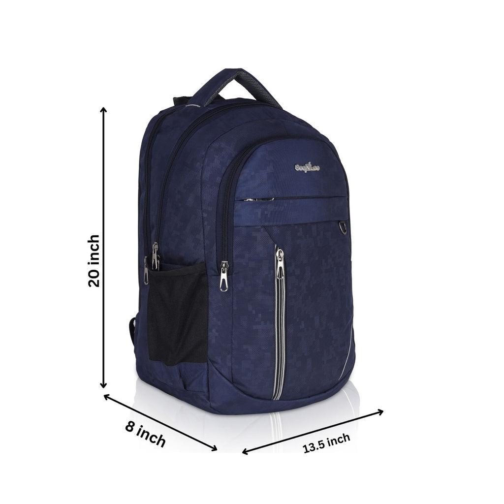 Seenlee Premium Navy Blue Backpack | Stylish Laptop Backpack for College, Office & Travel | Multipurpose Bag for Men & Women
