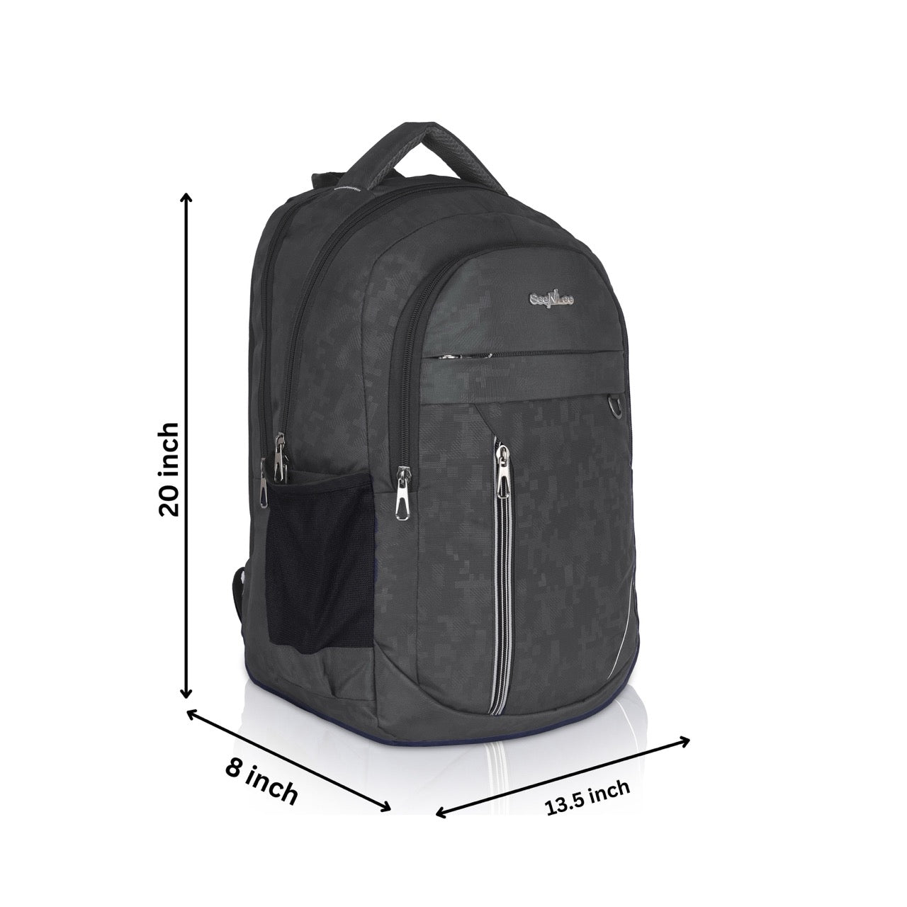 Seenlee Premium Grey Backpack | Stylish Laptop Backpack for College, Office & Travel | Multipurpose Bag for Men & Women
