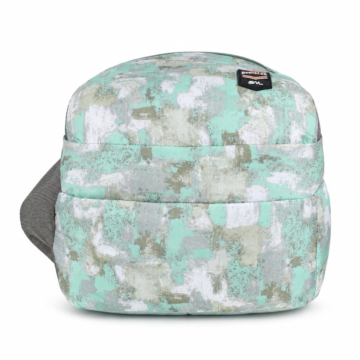 SeeNLee Unisex Printed Laptop Backpack with Multiple Compartments, Bottle Pocket & Padded Shoulder Straps | Spacious School, College, Office & Travel Backpack – Mint Green & Grey