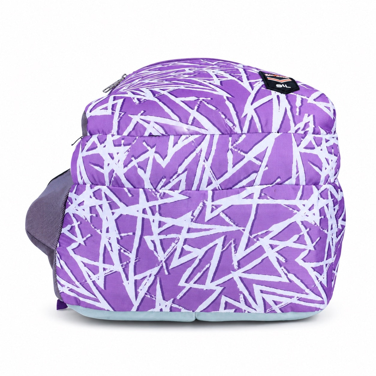 SeeNLee Unisex Printed Laptop Backpack with Multiple Compartments, Bottle Pocket & Padded Shoulder Straps | Spacious College, School, Office & Travel Backpack – Purple & Sky Blue