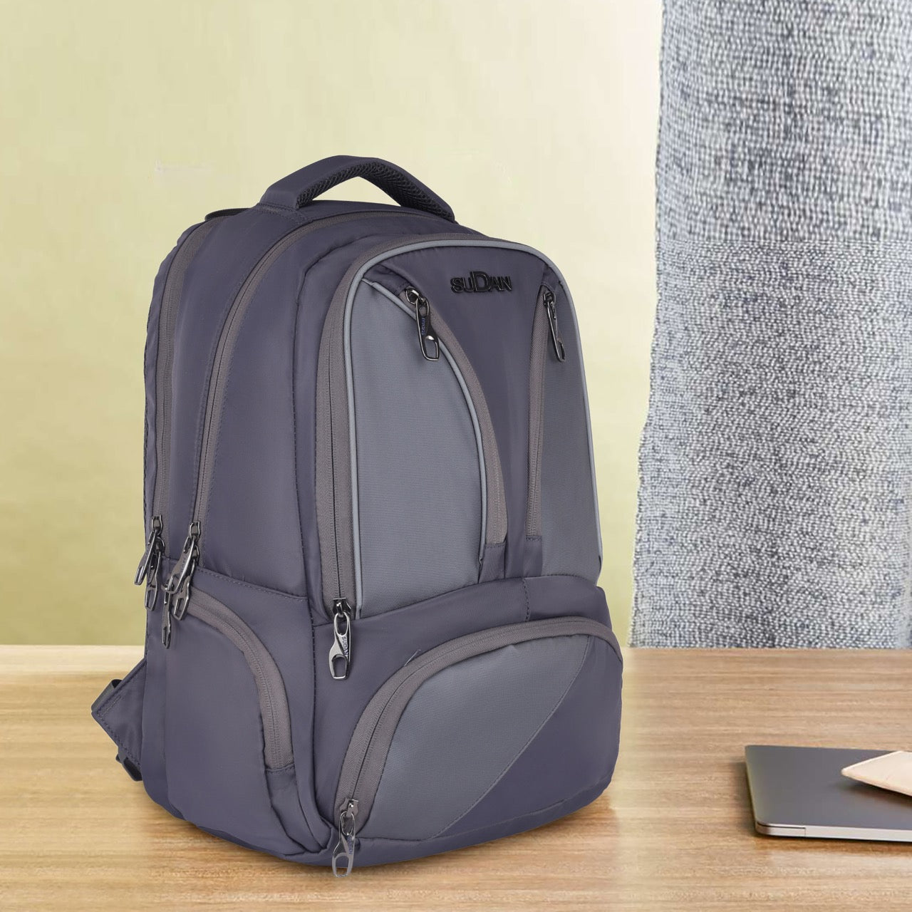Sudan Large Laptop Backpack for Men & Women | 18.5 Inch Spacious College, Office & Travel Bag | Multi-Compartment Backpack with Padded Shoulder Straps | Grey