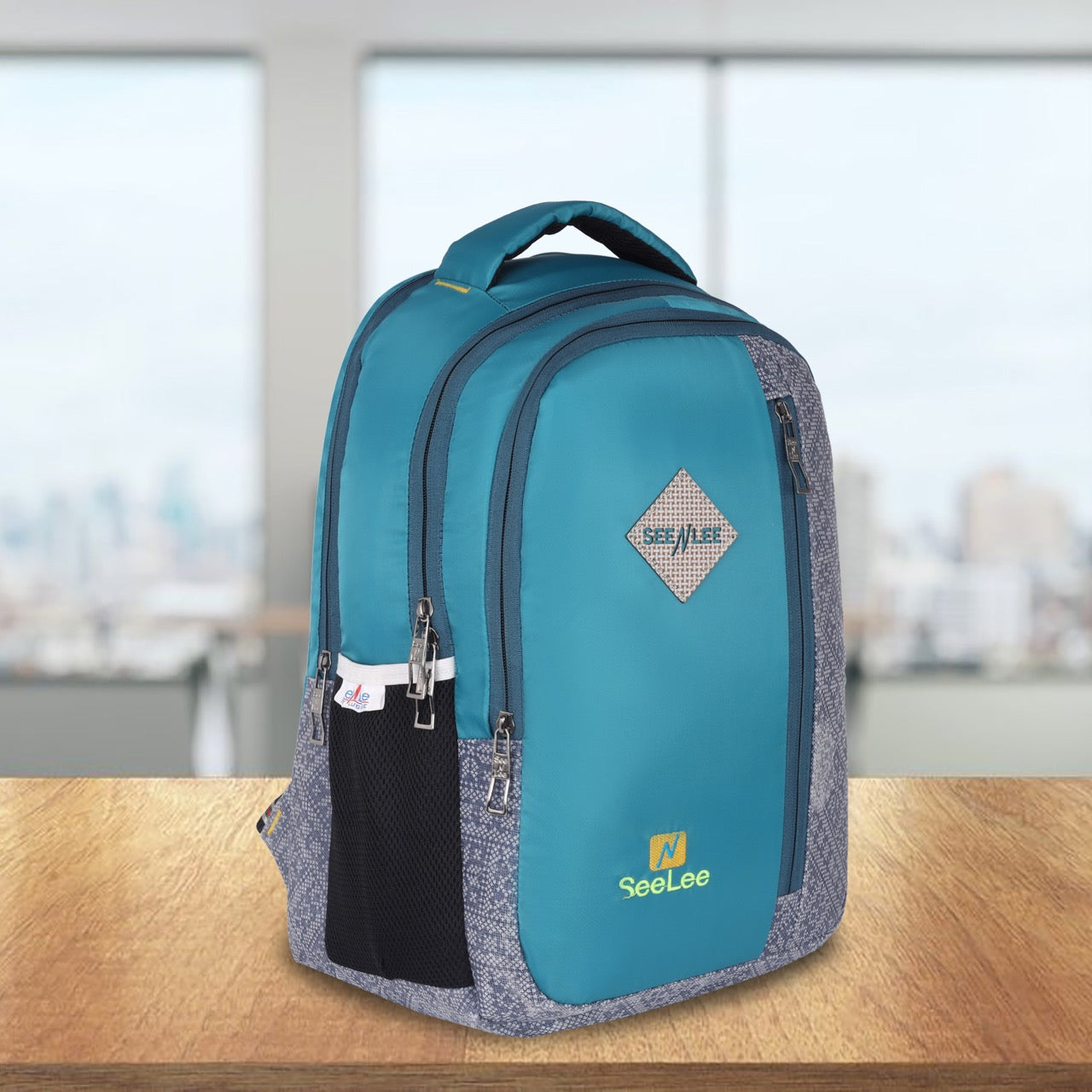 Seenlee Premium Teal Backpack | Stylish Multipurpose College, Office & Travel Laptop Bag for Men & Women