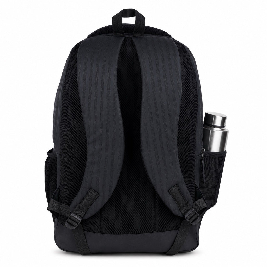 SeeNLee Unisex Laptop Backpack with Multiple Compartments, Bottle Pocket & Padded Shoulder Straps | Spacious School, College, Office & Travel Backpack – Black