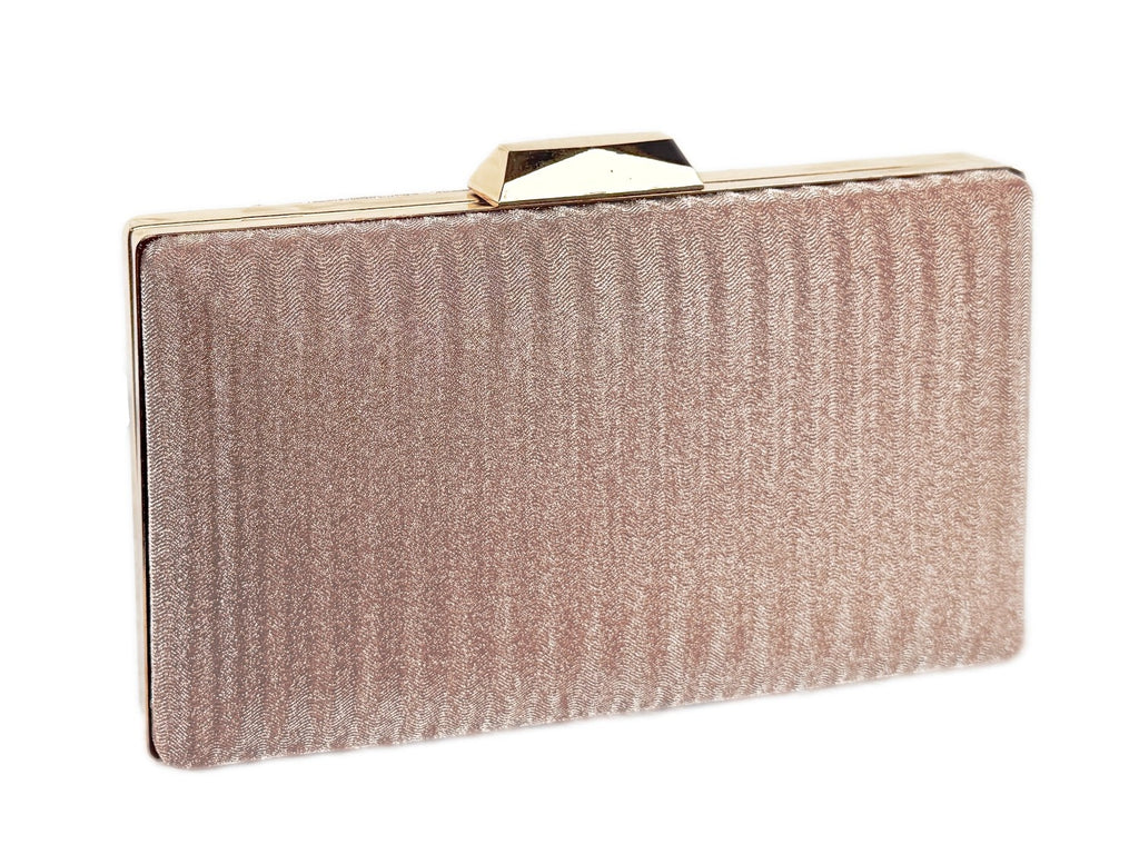 KarryQ Luxe Rose Gold Chain Box Clutch for Women | Premium Party, Wedding & Evening Sling Handbag