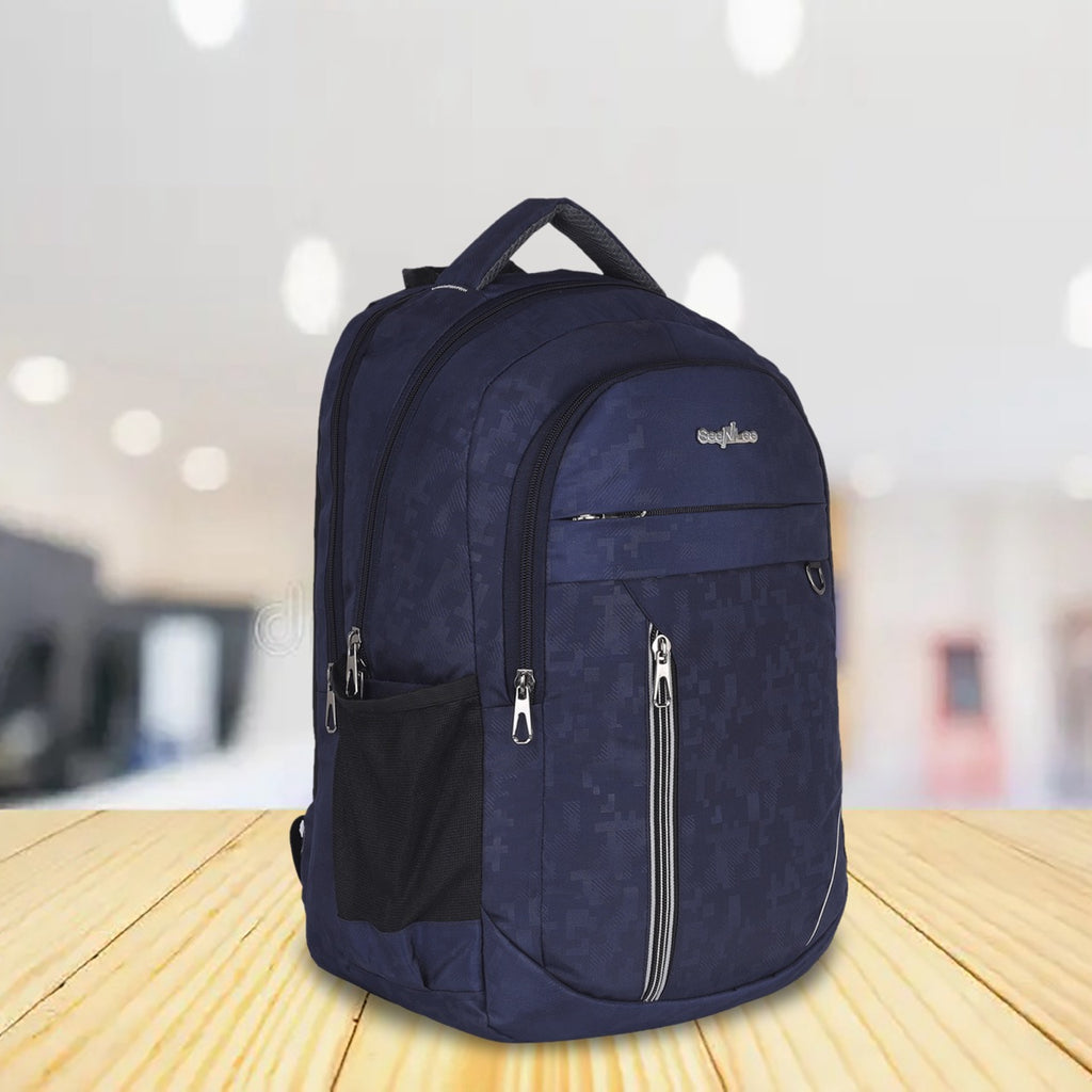 Seenlee Premium Navy Blue Backpack | Stylish Laptop Backpack for College, Office & Travel | Multipurpose Bag for Men & Women