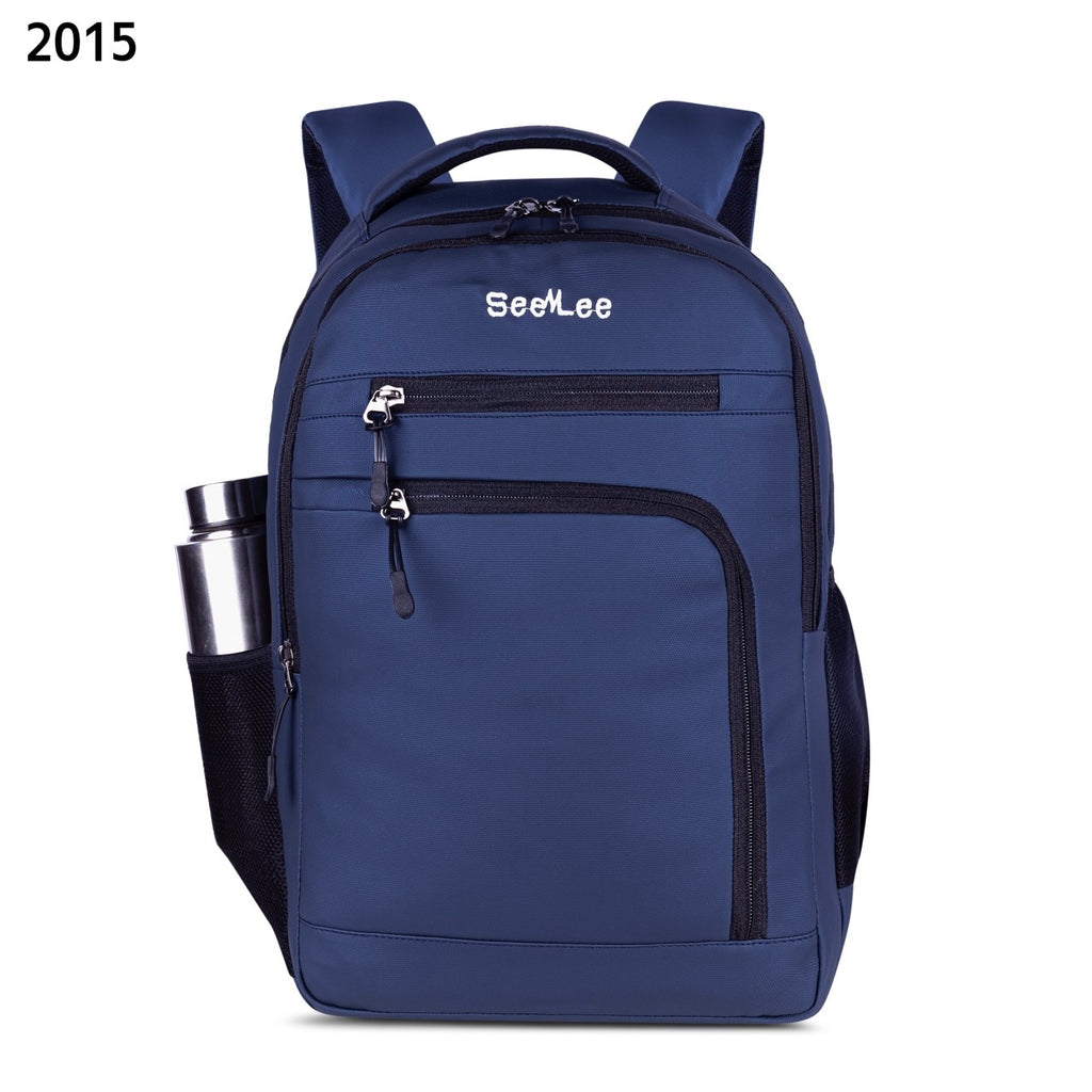 SeeNLee Unisex Laptop Backpack with Multiple Compartments, Quick Access Front Pockets, Bottle Pocket & Padded Shoulder Straps | College, School, Office & Travel Backpack – Navy Blue