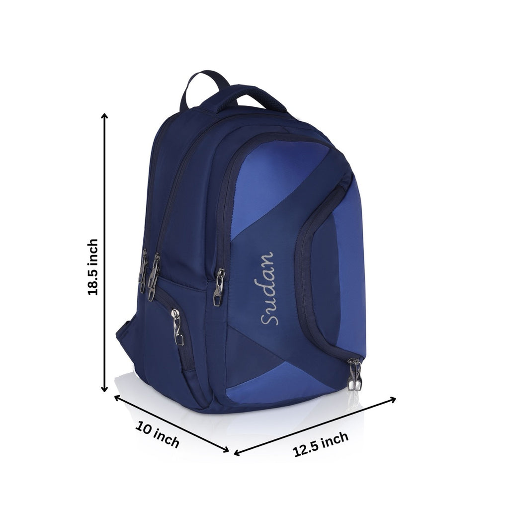 Sudan Large Laptop Backpack for Men & Women | 18.5 Inch Spacious Multi-Compartment College, Office & Travel Backpack | Daily Use Bag for Students & Professionals | Blue