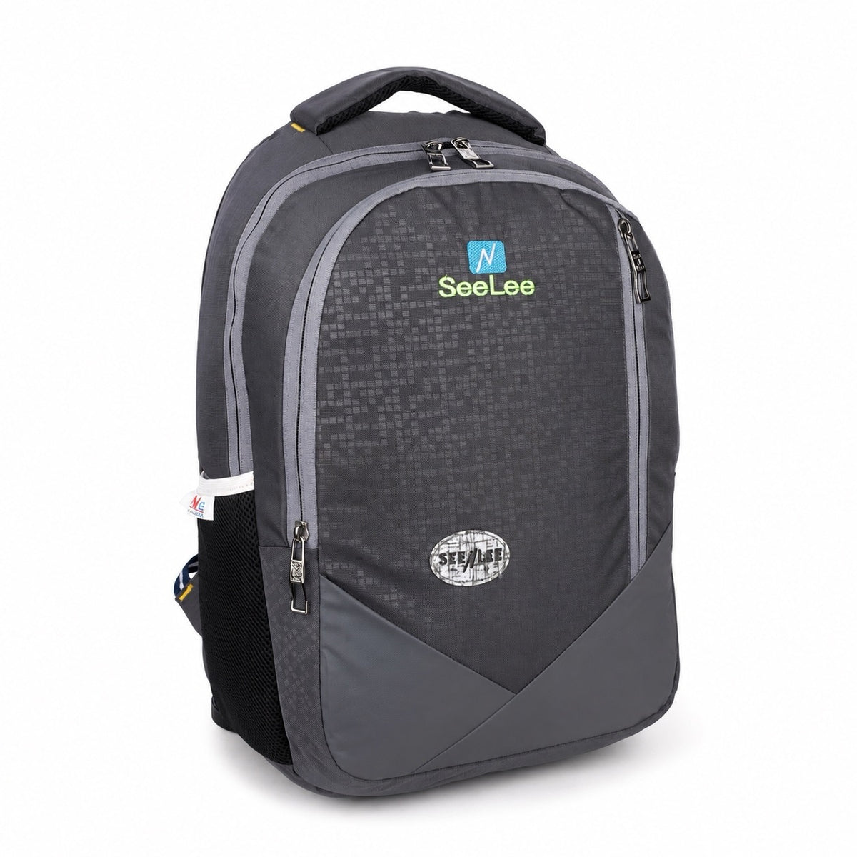 SeeNLee Unisex Laptop Backpack with Multiple Compartments, Bottle Pocket & Padded Shoulder Straps | Spacious School, College, Office & Travel Backpack – Charcoal Grey