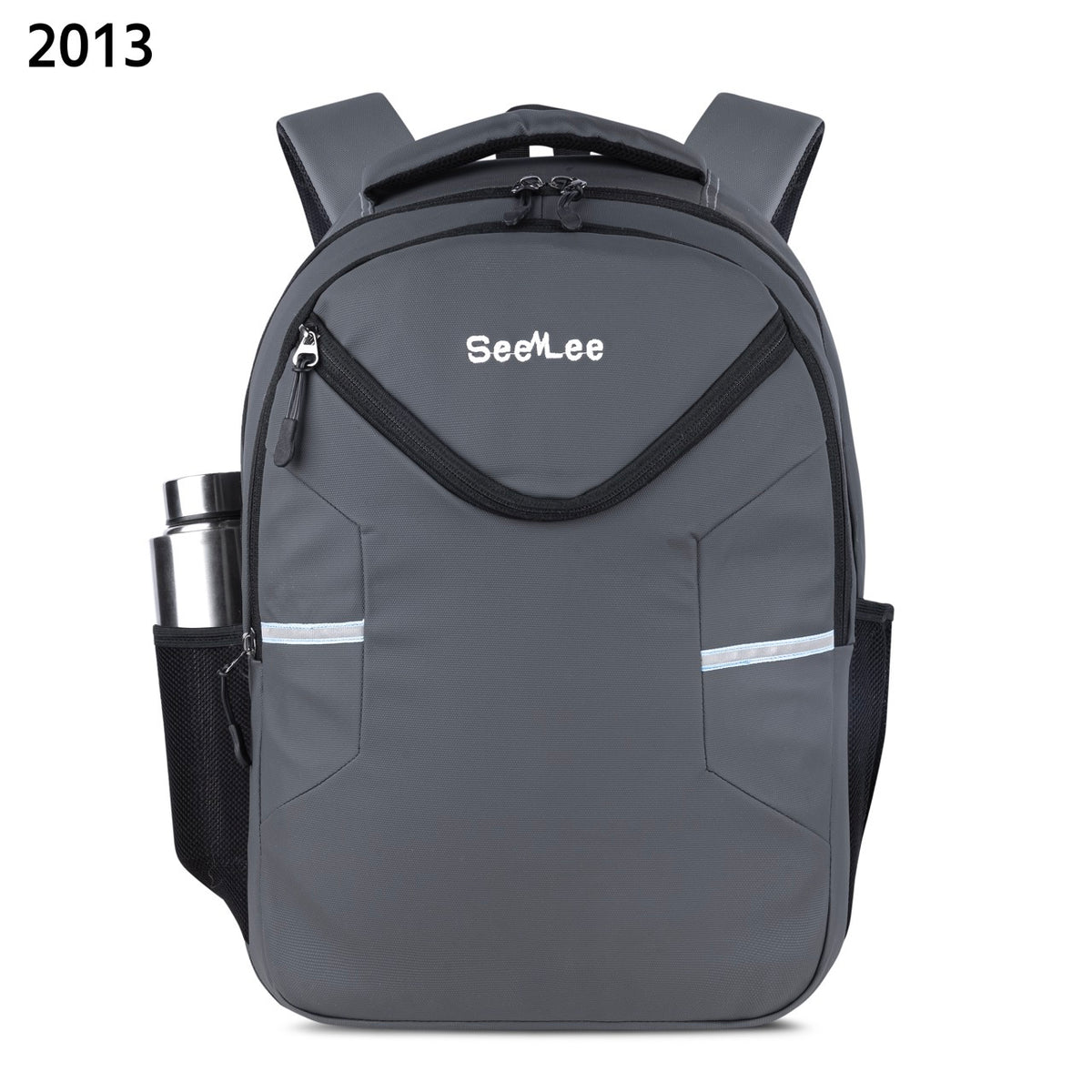 SeeNLee Unisex Laptop Backpack with Multiple Compartments, Bottle Pocket & Padded Shoulder Straps | Spacious School, College, Office & Travel Backpack – Grey