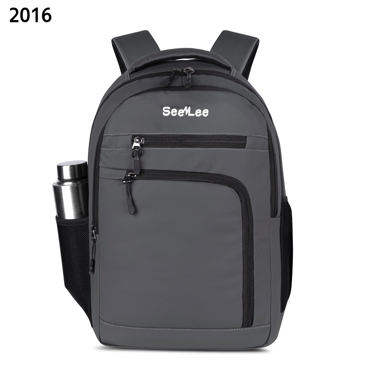 SeeNLee Unisex Laptop Backpack with Multiple Compartments, Quick Access Front Pockets, Bottle Pocket & Padded Shoulder Straps | College, School, Office & Travel Backpack – Grey
