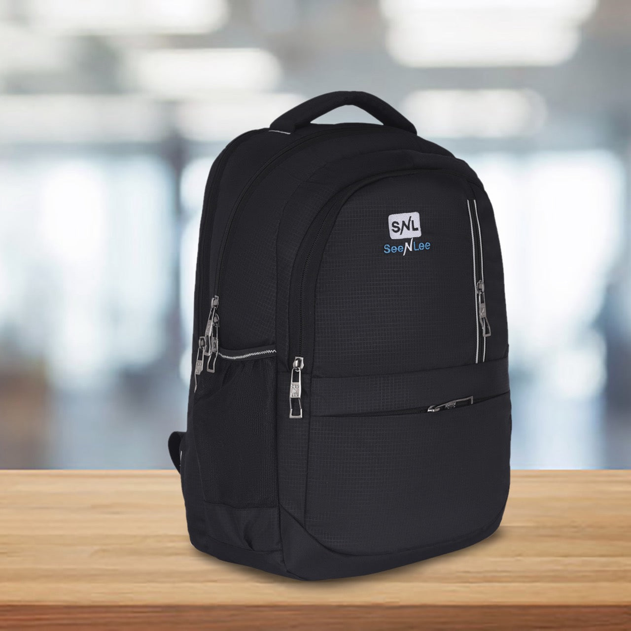 Seenlee Premium Black Backpack | Multipurpose Laptop Backpack for College, Office & Travel | Stylish Bag for Men & Women