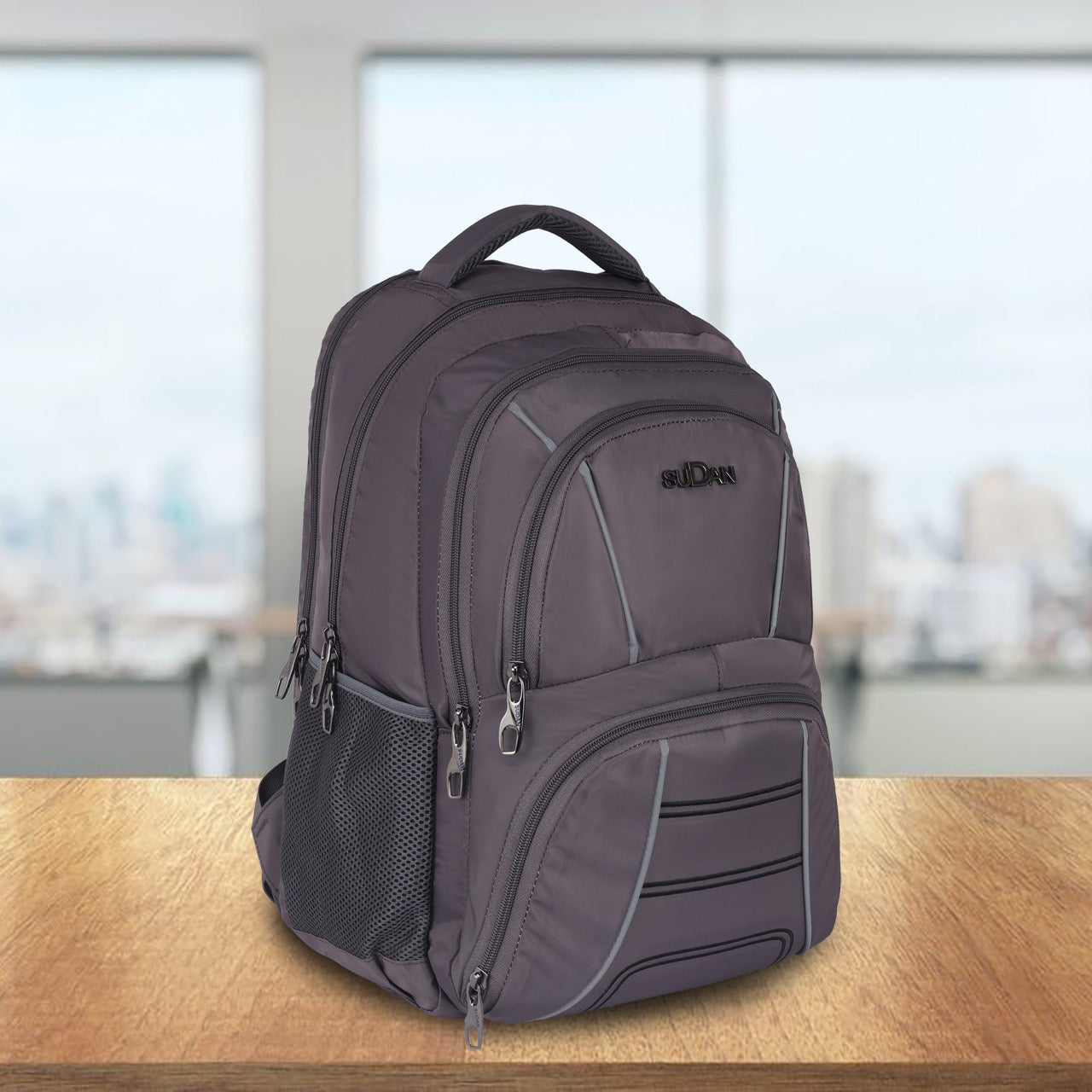 Sudan Large Laptop Backpack for Men & Women | 18.5 Inch Multi-Compartment College, Office & Travel Backpack | Spacious Daily Use Bag with Bottle Pocket | Grey