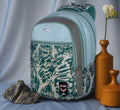 SeeNLee Unisex Printed Laptop Backpack with Multiple Compartments, Bottle Pocket & Padded Shoulder Straps | Stylish School, College, Office & Travel Bag – Aqua Blue & Dark Green